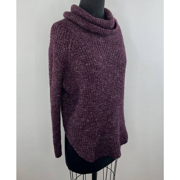 Free People People Long Sleeve Cowl Neck Dylan Tweedy Pullover Sweater Size M - Picture 3 of 7